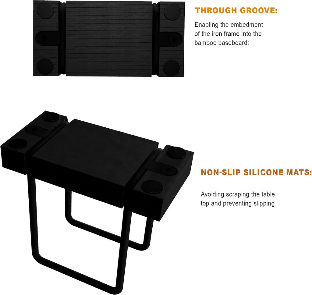 Bamboo & Iron Standing Napkin Holder – Rustic Tabletop Dispenser for Kitchen & Dining, Black
