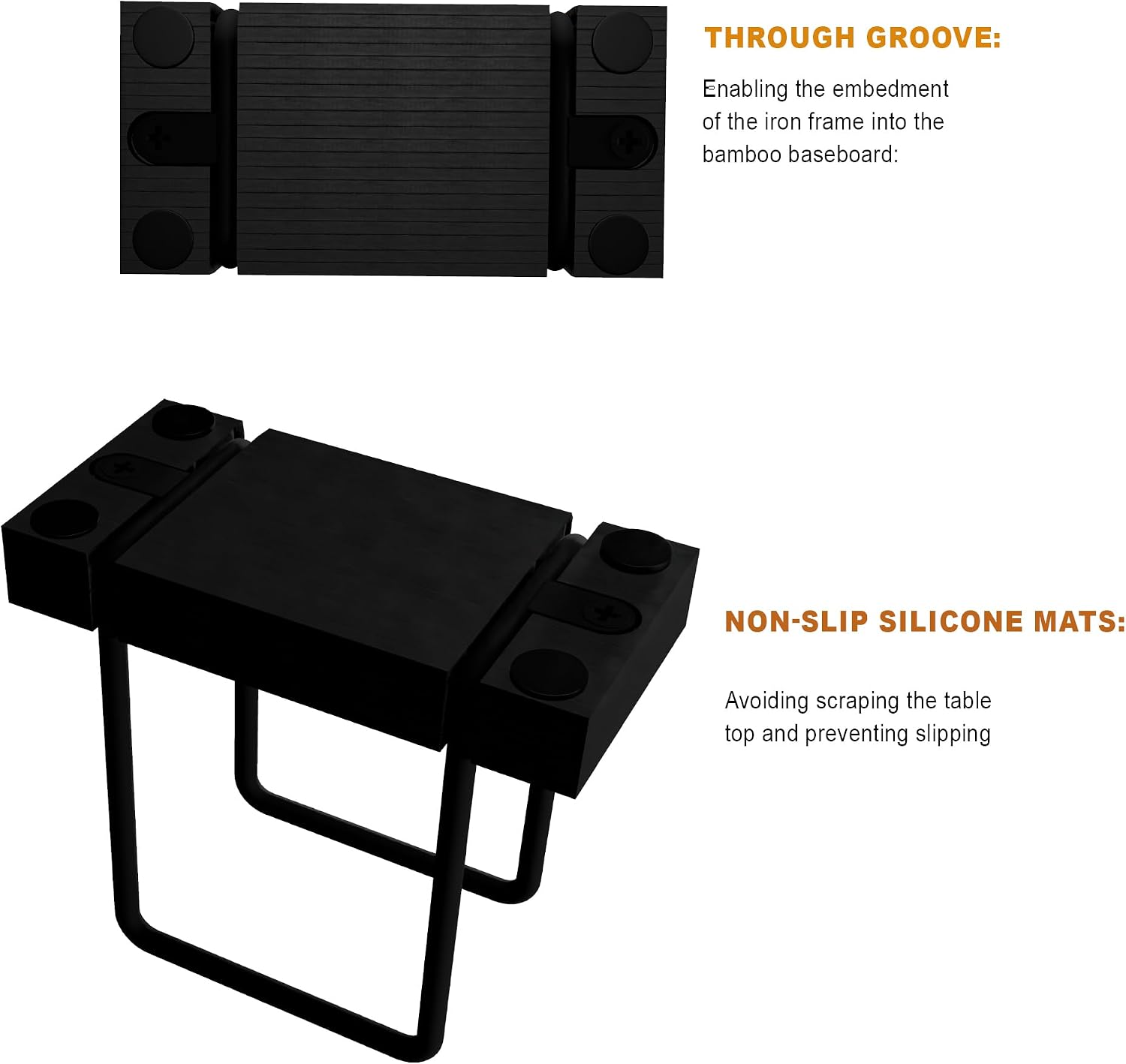 Bamboo & Iron Standing Napkin Holder – Rustic Tabletop Dispenser for Kitchen & Dining, Black