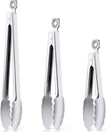7/9/12 Inch Stainless Steel Kitchen Tongs – Heat Resistant Cooking & BBQ Grilling Tongs