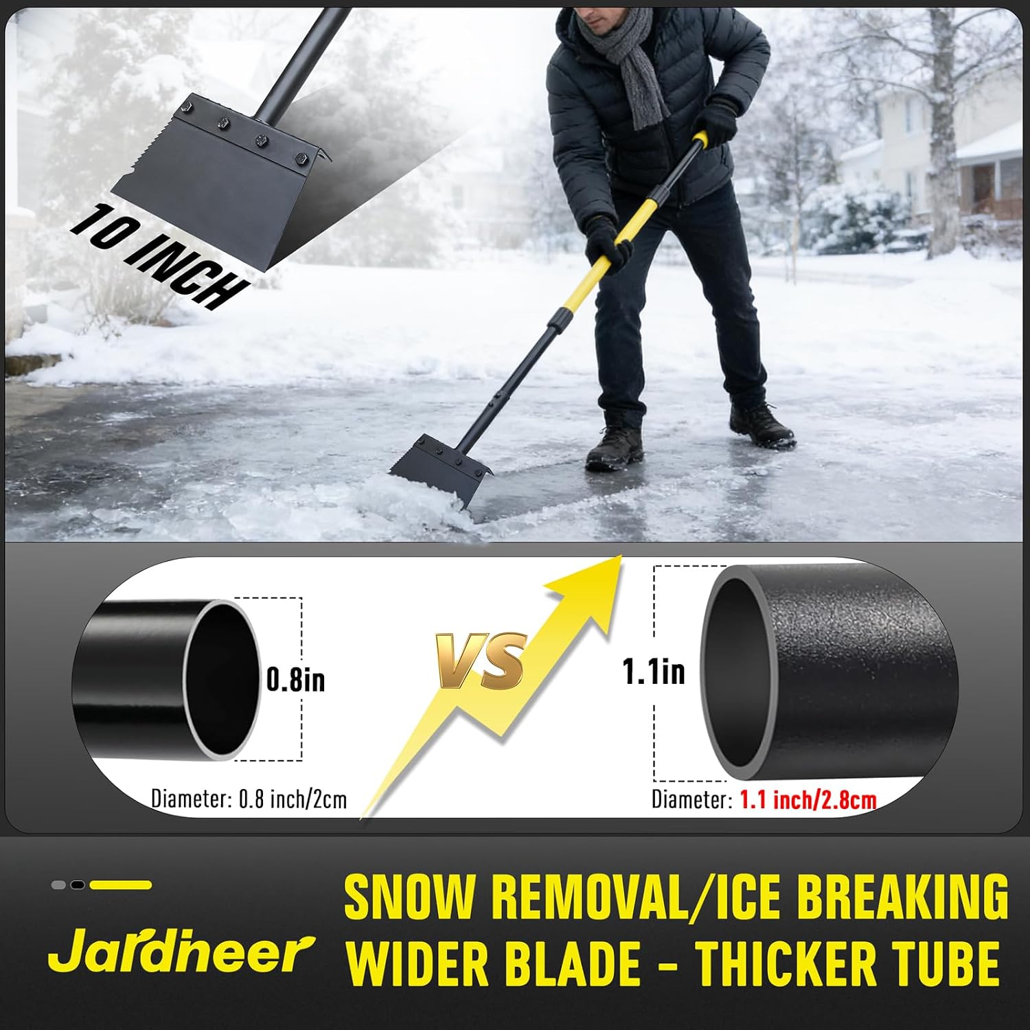 Heavy-Duty Garden Shovel – 152cm Long Handle Multi-Purpose Lawn Edging, Weeding & Surface Scraper