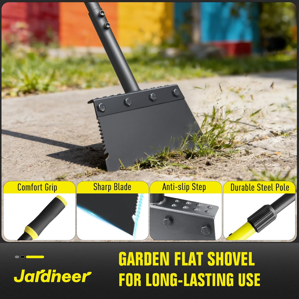 Heavy-Duty Garden Shovel – 152cm Long Handle Multi-Purpose Lawn Edging, Weeding & Surface Scraper